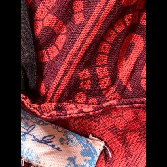 J Gee Kimono Dress OS Womens Red Paisley Multi-Print Maxi - Picture 5 of 7